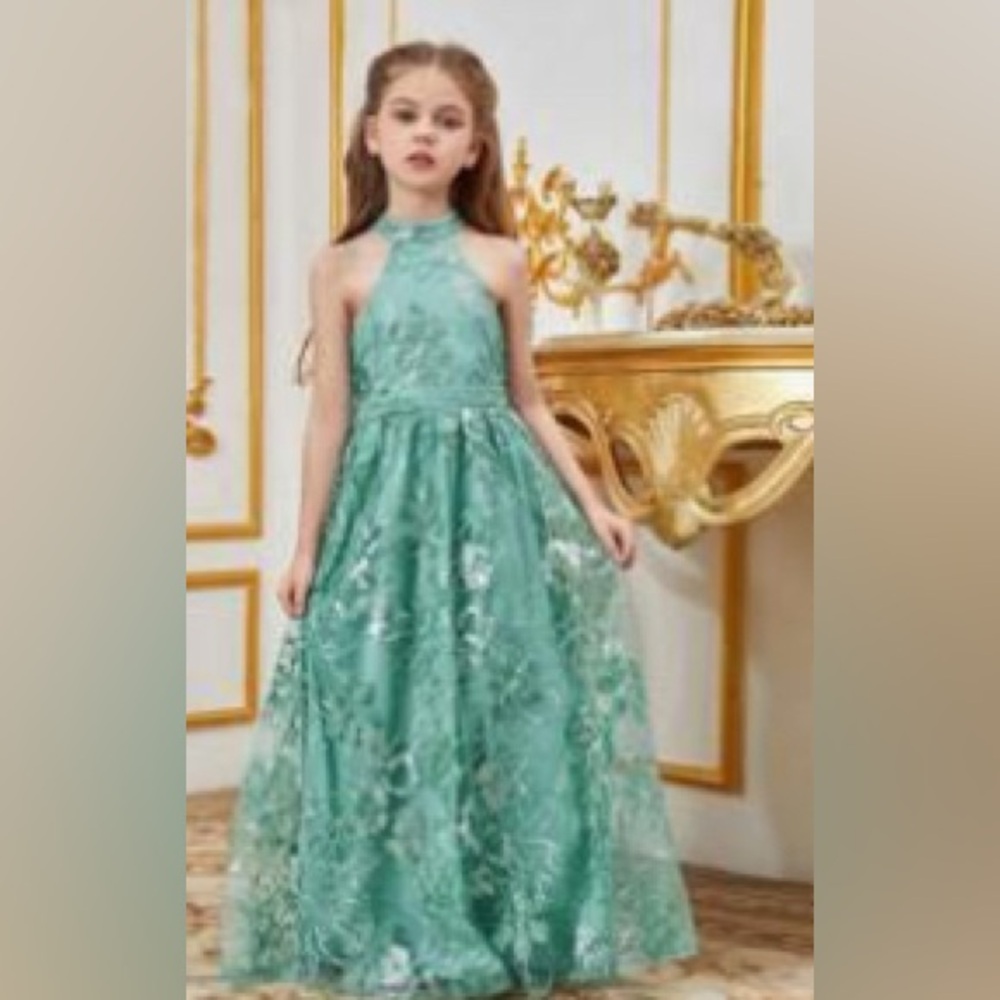 Big Girls size 10 Elegant Floral Lace Dress